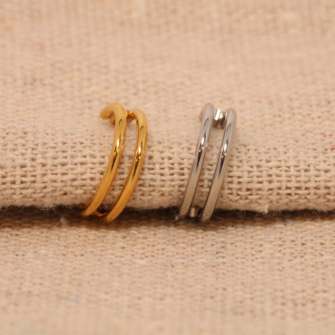 Open Rong Ring Open Hoop Ring 16G 18G 316L Surgical Steel Double Open Plain Ring Gold ...