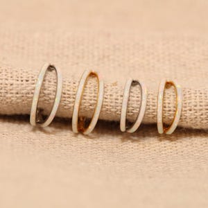 Nasenring 16G 316L Chirurgenstahl Weißer Opal Einteiliger Doppelt Offener Ring Gold Silber Nahtloser Creolen Septum Helix Tragus Conch Rook Piercing