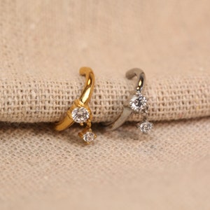 Anello al naso Cerchio 16G Anello al setto 316L Acciaio chirurgico Ciondolo con CZ Conch Daith Trago Elica Rook Piercing Cartilagine Orecchino Piercing al lobo