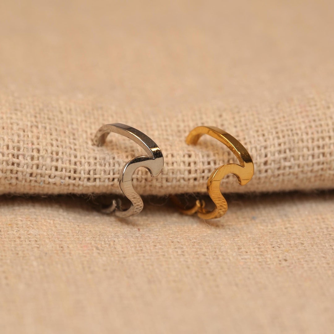 Unique Wave Nose Hoop Nose Ring Open Ring 316L 16G Concha Ring ...