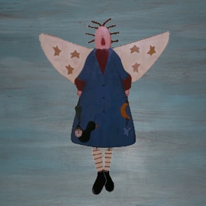 Primitive Angel Girl Lte Wall Sign