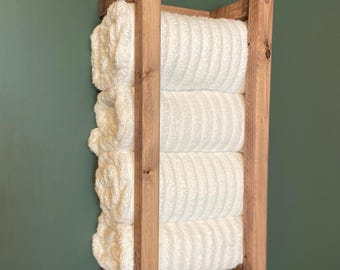 Wood Farmhouse Rustic Floating Towel Rack