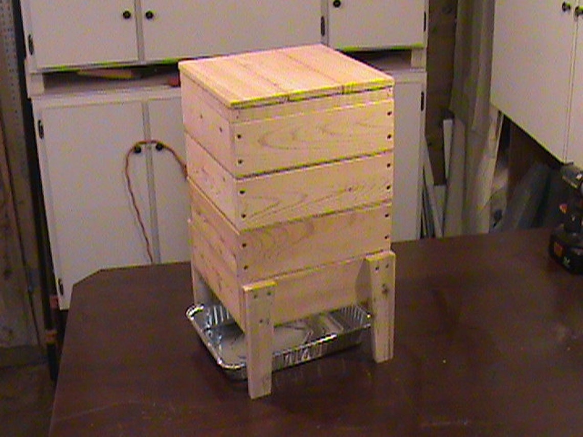 Homemade Wood Worm Bin Cedar 4 Tray Etsy