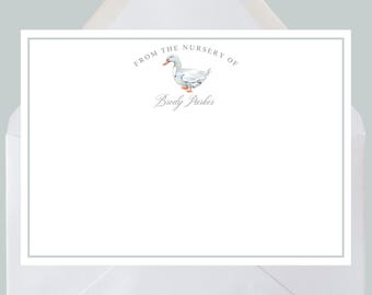 Neutral Duck Baby Stationary| Baby Shower Thank You Cards| Editable Stationary