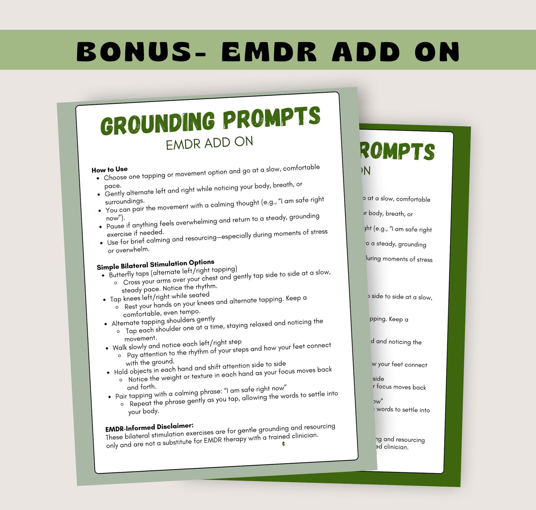 Grounding Exercises for Adults Cheat Sheet - Etsy