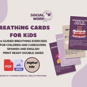 Breathing Cards for kids in Spanish and English