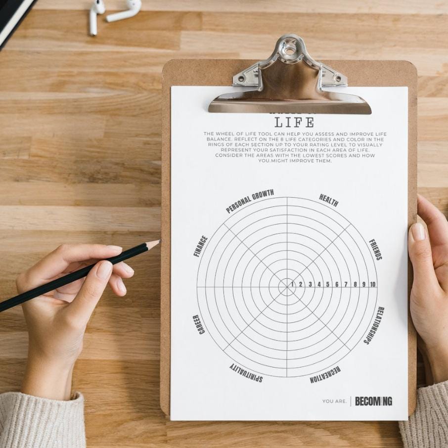 Wheel of Life Printable Life Balance Self-assessment Tool Personal ...