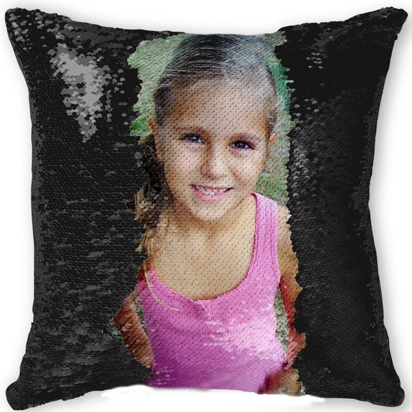 Custom Sequin Pillow, Personalized Pillow Case, Glitter Bling Pillow