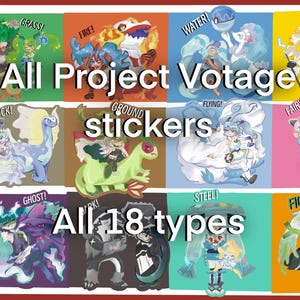 ALL Project Voltage Hatsune Miku Stickers (18 Types) | Collab | Vocaloid | Trainer | Pocket Friend | Elemental Types