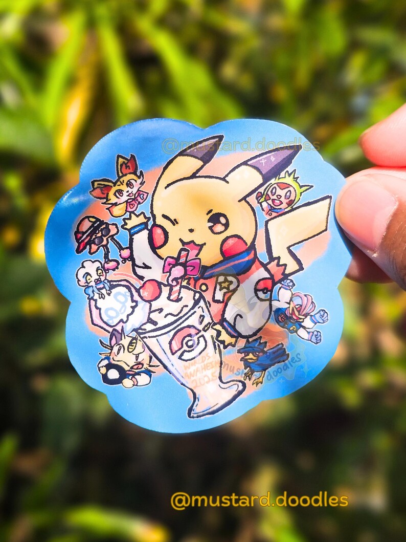 Poke Worlds 2025 Pikachu Vinyl Sticker, Pocket Anime Monster, Machamp ...