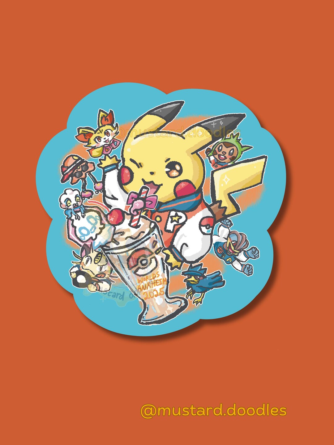 Poke Worlds 2025 Pikachu Vinyl Sticker, Pocket Anime Monster, Machamp ...