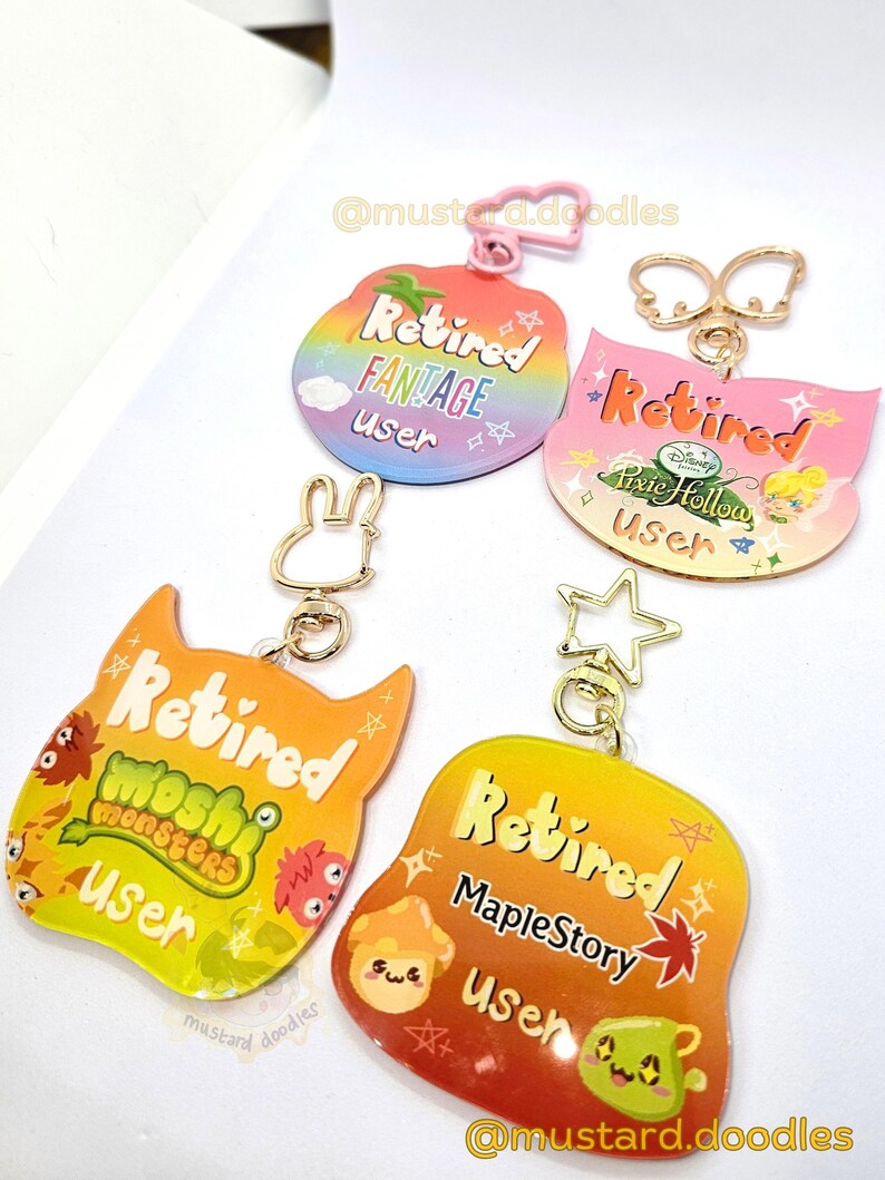 Kidcore Keychains Fantage Pixie Hollow Moshi Monsters Maplestory, Acrylic Keychains ...