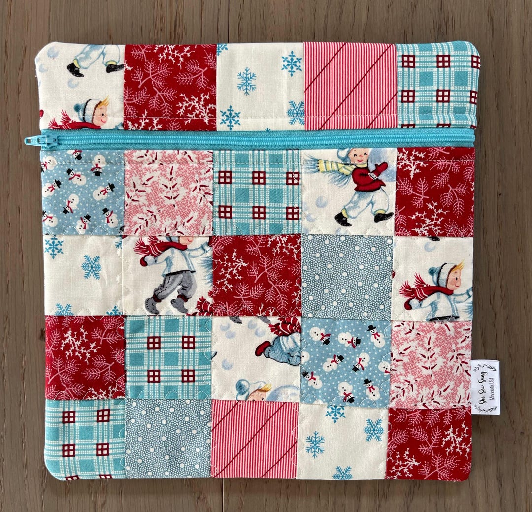 Small Winter Patchwork Project Bag - Etsy