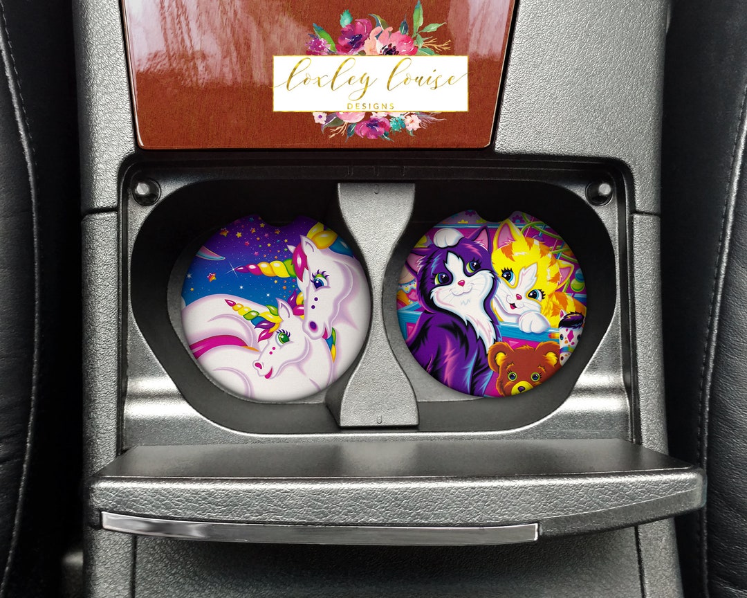Lisa Frank Inspired Car Coasters, Set of 2, Lisa Frank, Gift for Her ...