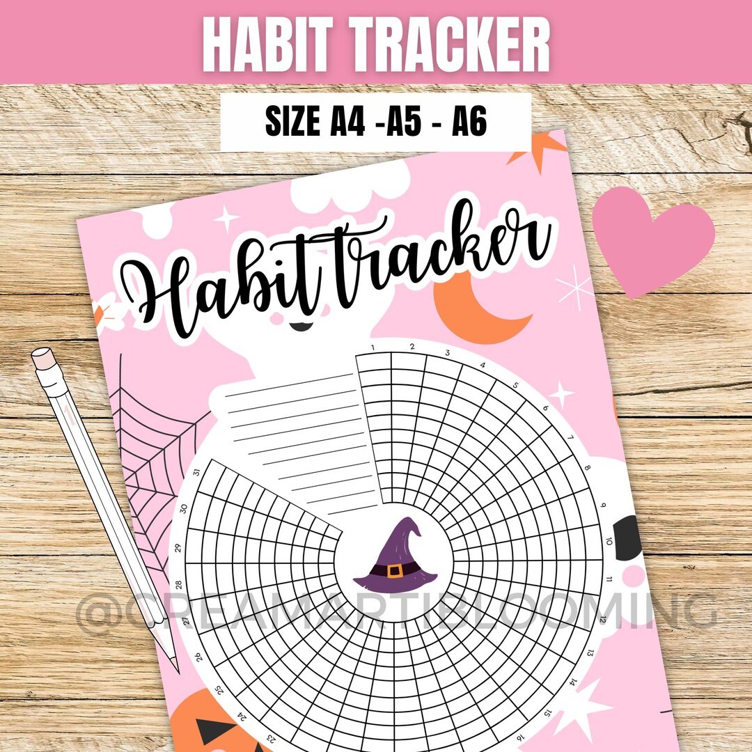 Halloween Habit Tracker Printable: Colorful Planner Page (A4 A5 A6 PDF ...