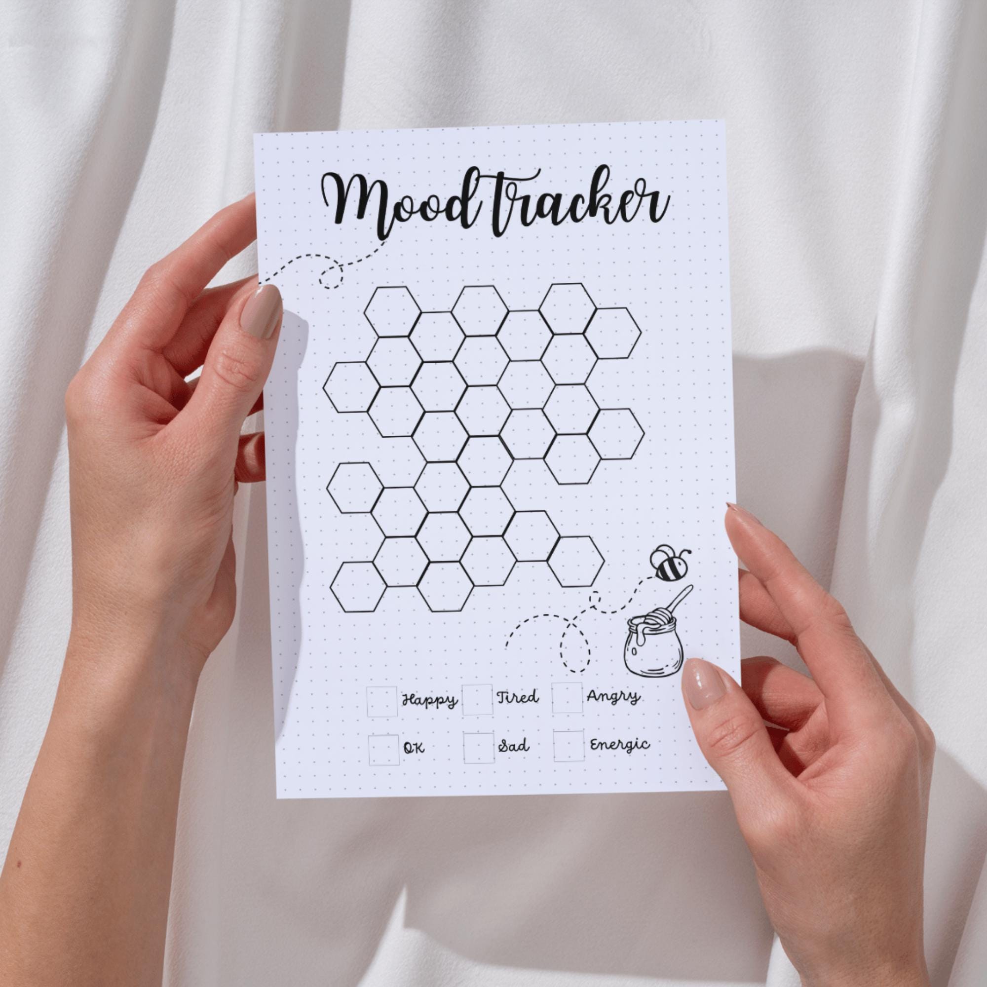 Bee Mood Tracker Printable: Mental Health Journal Page (digital ...