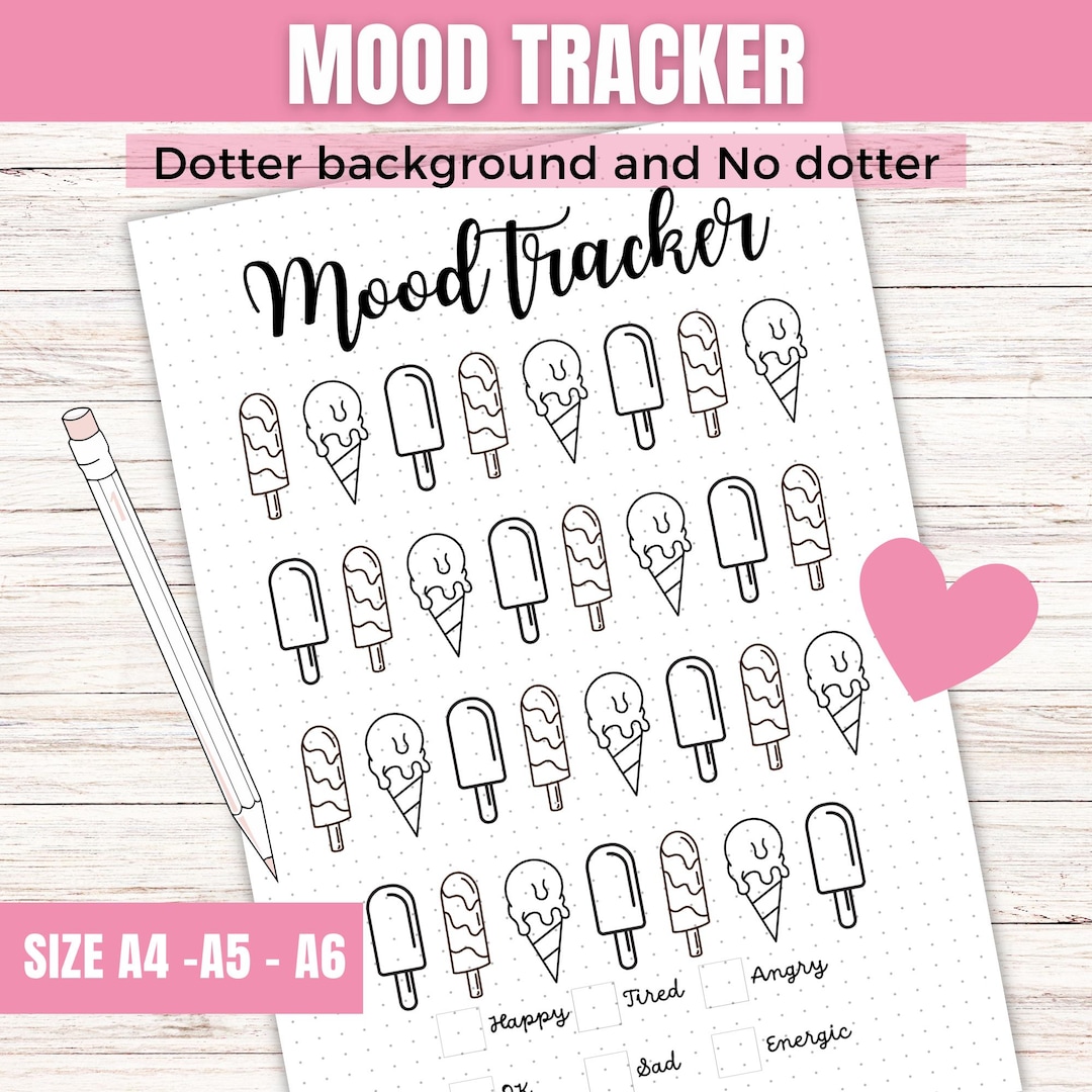 Ice Cream Mood Tracker Printable -fun Bullet Journal Page -mental ...