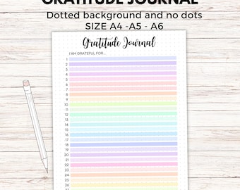 Gratitude Journal printable pagge, Daily gratitude, mental health journal, daily tracker digital download A4 - A5 - A6