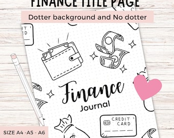 Finance Journal Title Page: Printable Budget Planner Cover (Digital Download A4/A5/A6 Sizes)