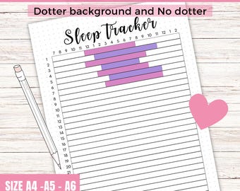 Seguimiento mensual del sueño / Página imprimible de Bullet Journal, diario de salud, registro del sueño, análisis del sueño, calidad del sueño / A4 A5 A6