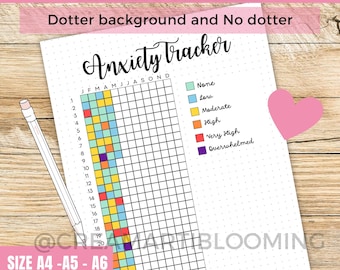 Anxiety Tracker Annual: Mental Health Log, A4 A5 A6 (Digital PDF)