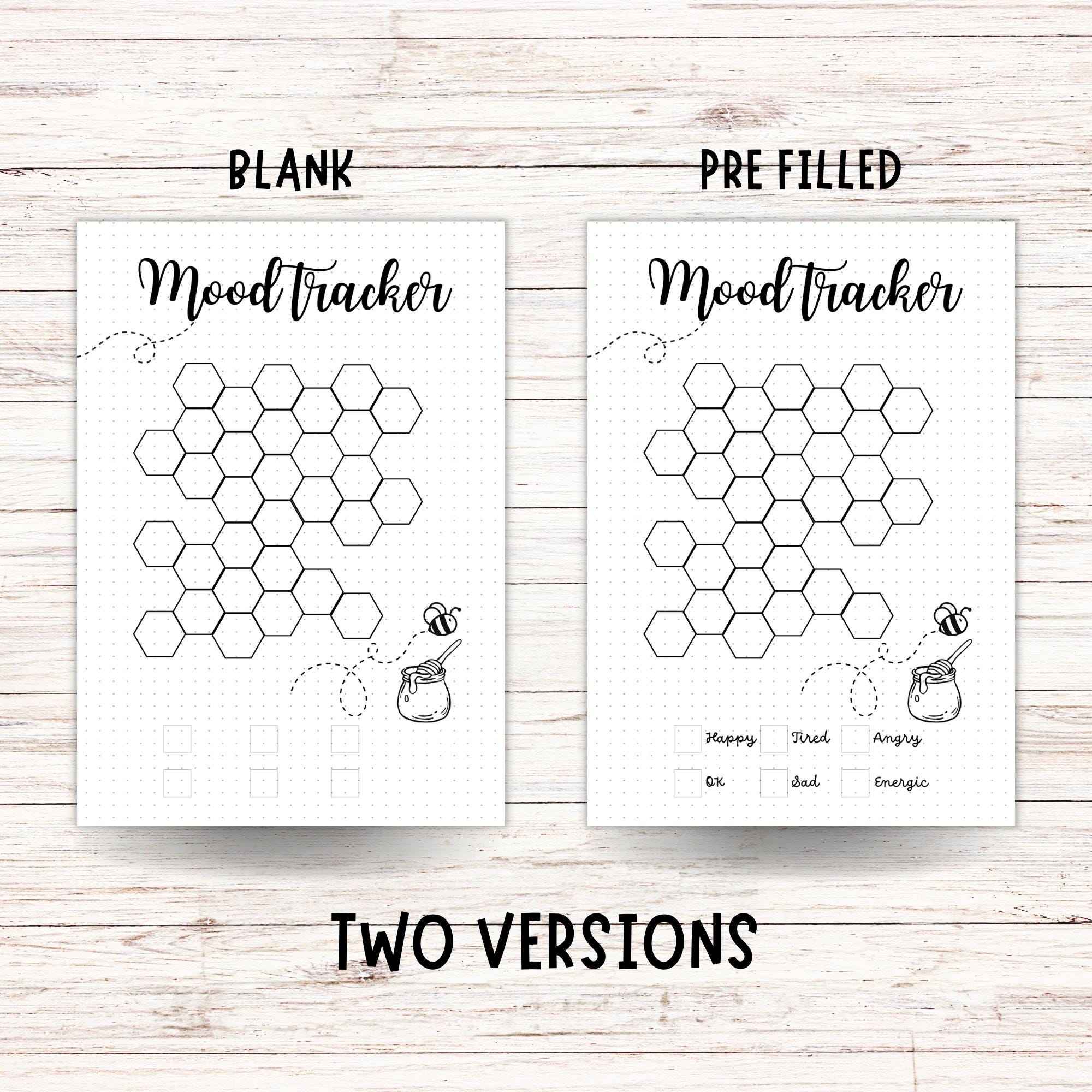 Bee Mood Tracker Printable: Mental Health Journal Page (digital ...