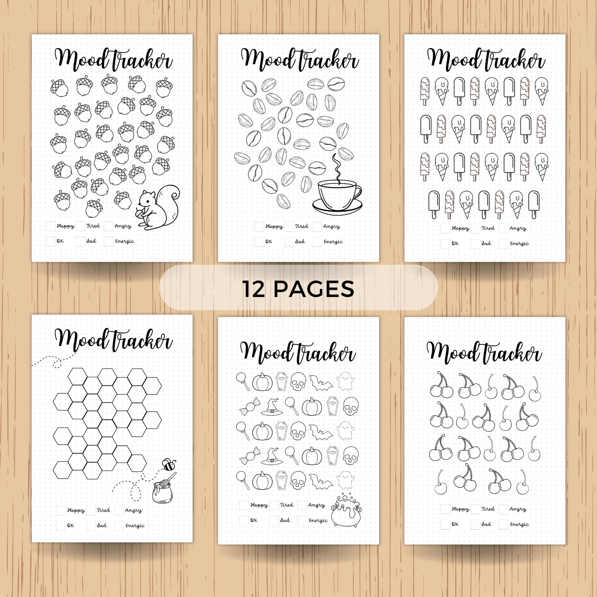 Monthly Mood Trackers Bundle Canva Template Editable & Printable ...
