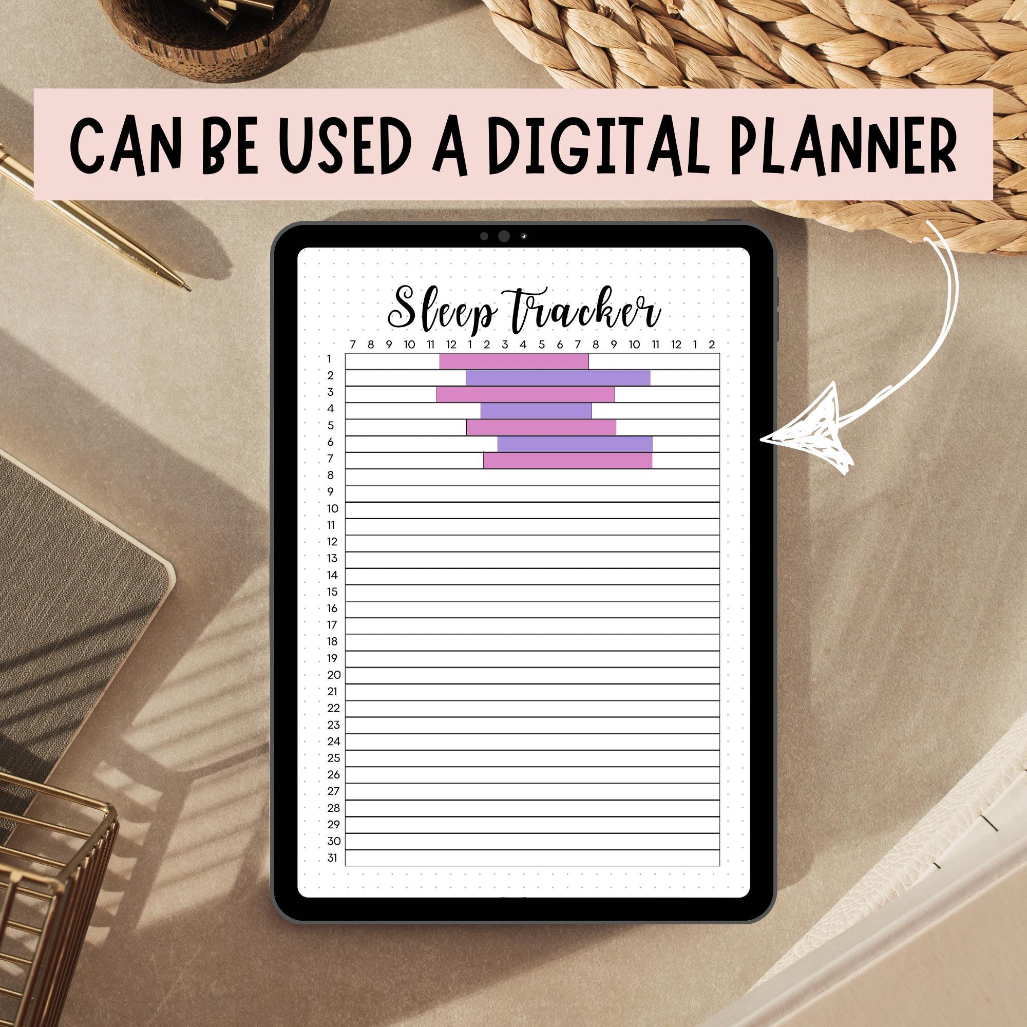 Monthly Sleep Tracker | Printable Bullet Journal Page, Health Journal ...