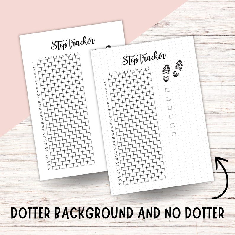Step Tracking Background Printable Step Tracker: Daily Walking Log, Habit Building (PDF Download ...