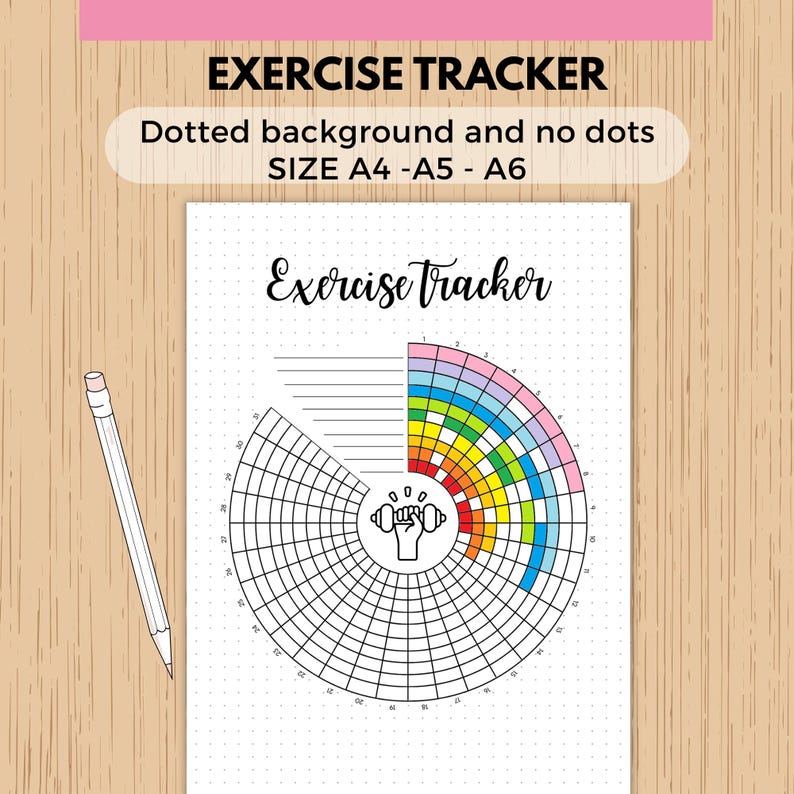 Exercise Monthly Habit Tracker Printable Journal Page, Fitness Monthly ...