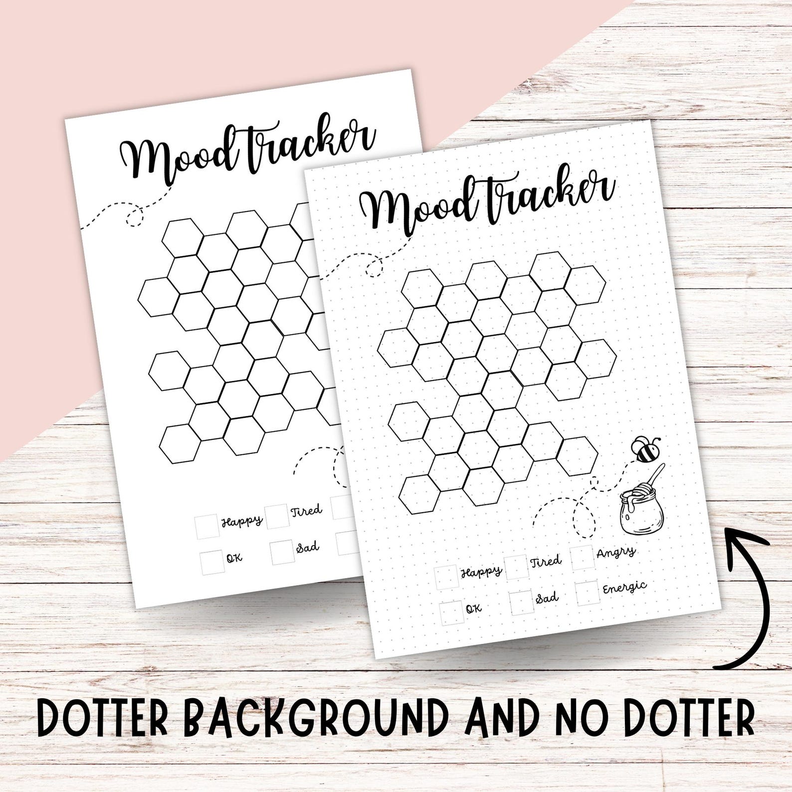 Bee Mood Tracker Printable: Mental Health Journal Page (digital ...