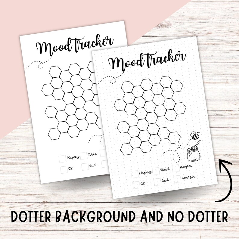 Bee Mood Tracker Printable: Mental Health Journal Page (digital ...