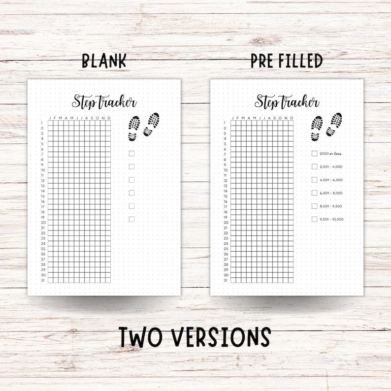 Step Rangs Printable Step Tracker: Daily Walking Log, Habit Building (PDF Download ...