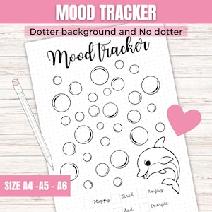 Bubble Mood Tracker, Printable Bullet Journal Page, Bullet Journaling, Daily Mood Tracker, Track Mood, Journal Template, rate my day