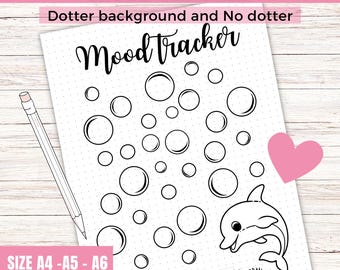 Bubble Mood Tracker, Printable Bullet Journal Page, Bullet Journaling, Daily Mood Tracker, Track Mood, Journal Template, rate my day