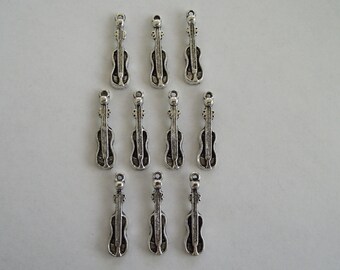 Violin Charms- ten charms- antique silver charms