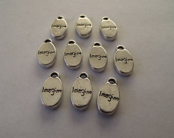 Imagine- ten charms- antique silver charms