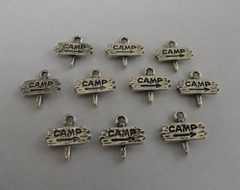 Camp charms- ten charms- antique silver charms