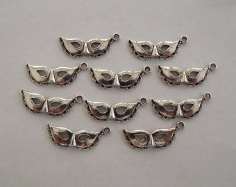 Mask charms- ten charms- antique silver charms