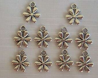 Daisy Charms- ten charms- antique silver charms