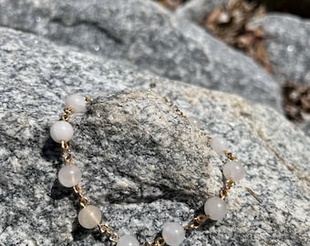 Clear Quartz Bracelet – 8mm Crystal Link Bracelet for Energy Amplification & Clarity
