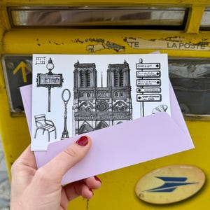 Carte postale Paris noir et blanc