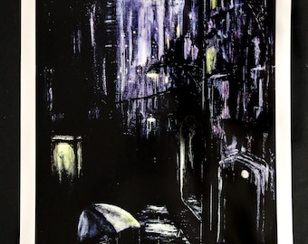 Cette Nuit-la - Giclée Print (325gsm) 16 "x 24" donkere kunst, gotische kunst, kunst aan de muur, droomkunst, occulte kunst, donkere academische wereld