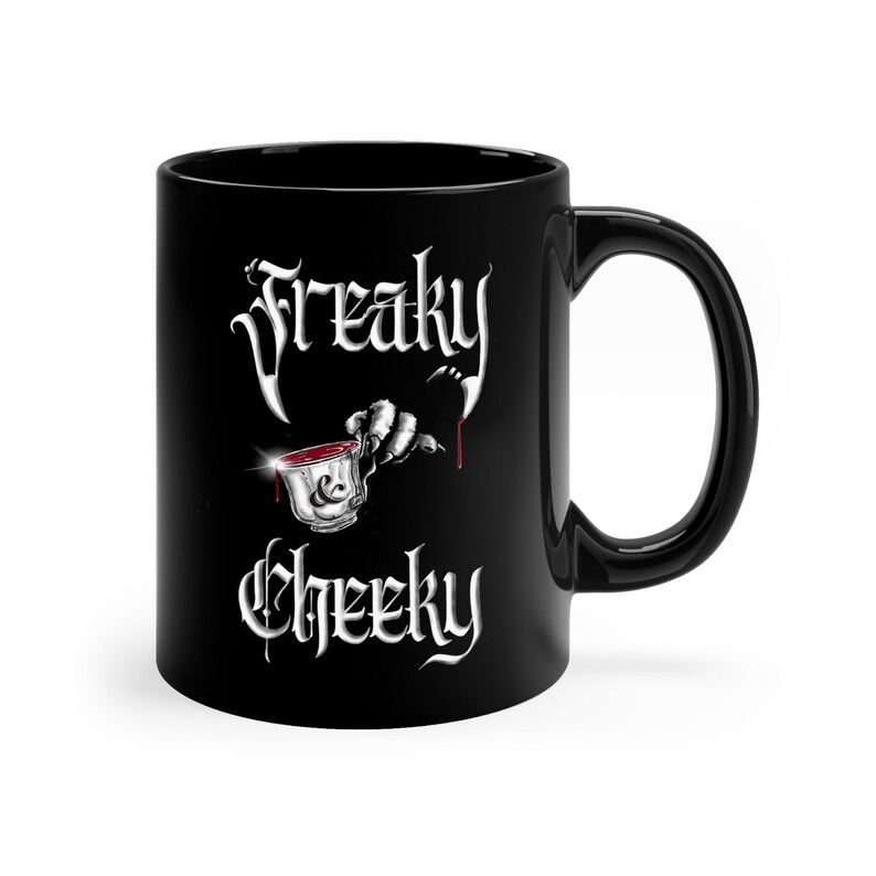 Freaky & brutale Cuppa 11oz zwarte mok. Gothic Metal Punk Vampire Monsters Theeliefhebber Koffieliefhebber Freaks Cadeau voor hem Cadeau voor haar afbeelding 3