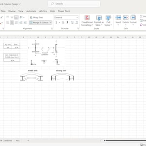 Puede incluir: Una hoja de cálculo con un diseño de viga y columna. La hoja de cálculo incluye cálculos para la viga y la columna, así como un diagrama de la viga y la columna. La hoja de cálculo está en Microsoft Excel.