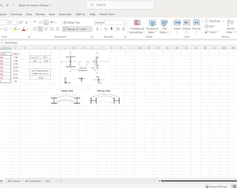 Steel Beam & Column Design Check - ASD - AISC 15th - Microsoft Excel