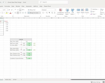 Steel Base Plate Design Check - ASD - Microsoft Excel
