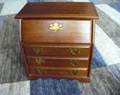 Wooden Drop-front Desk style Jewelry Chest - 1972