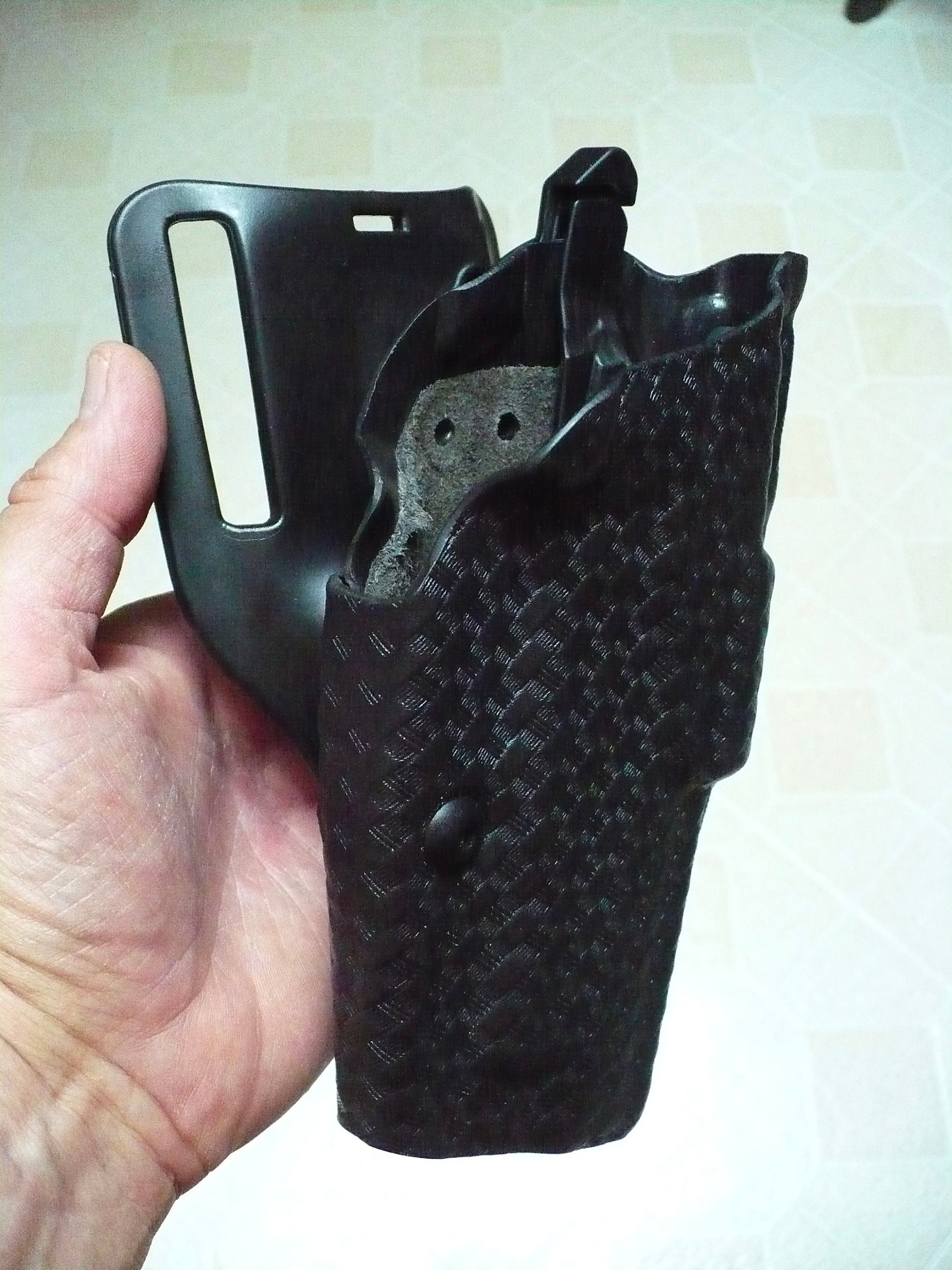 Vintage Safariland Plain Black Leather OWB Holster For S&W Mod 34 Kit –  vintagegunleather