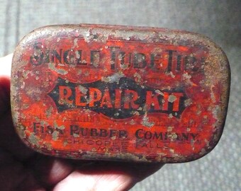 Single Tube Tire - Repair Kit - Fisk Rubber Company Tin only (NO CONTENTS)